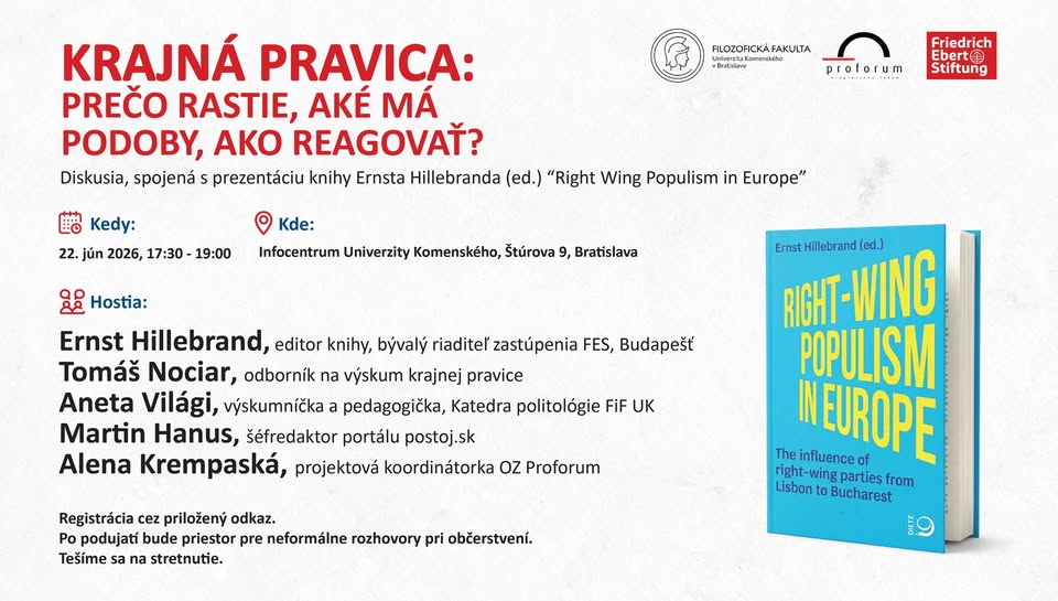 Pozvánka na diskusiu s prezentáciou knihy – Krajná pravica – prečo rastie, aké má podoby, ako reagovať?