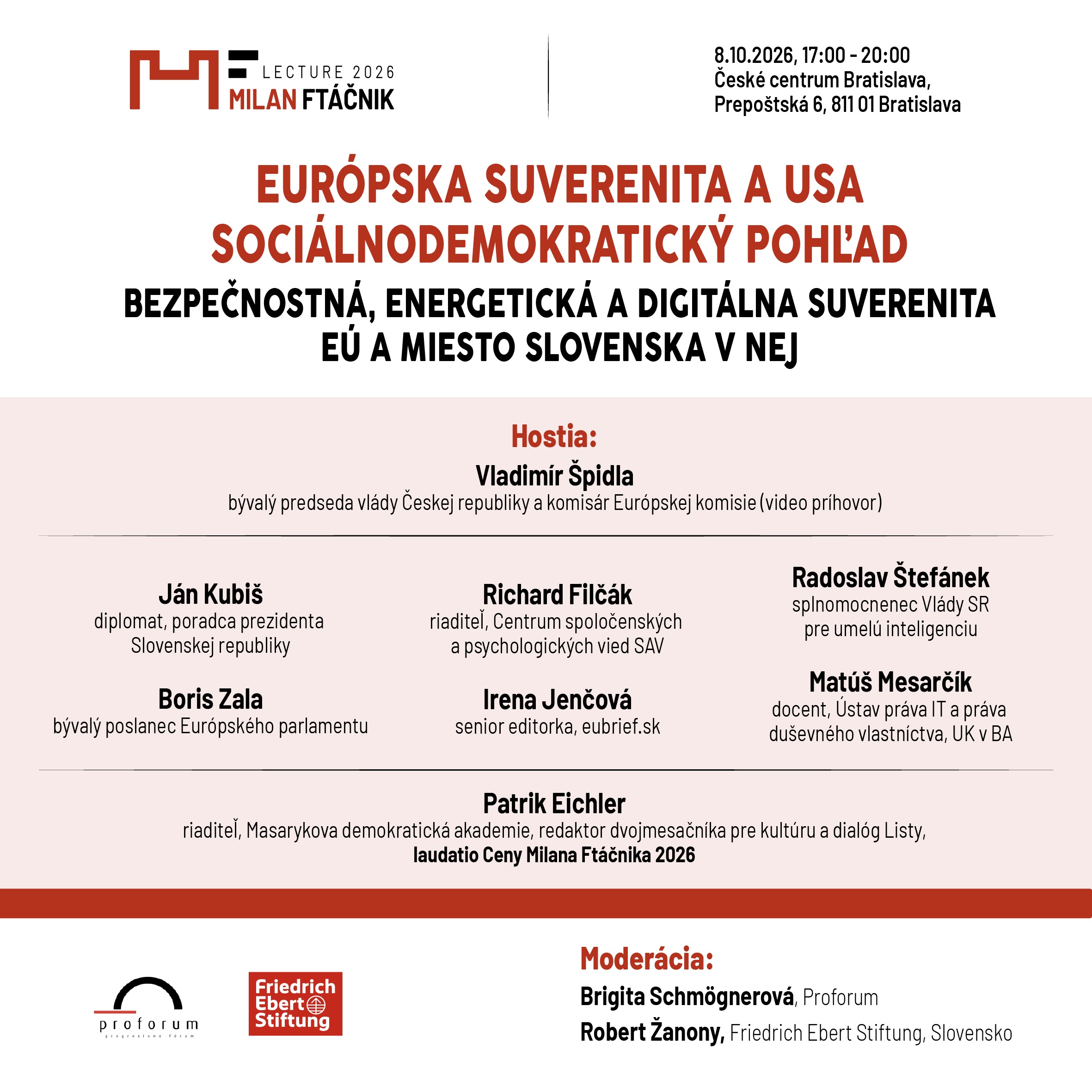 Milan Ftáčnik Lecture 2026 – Registrácia otvorená